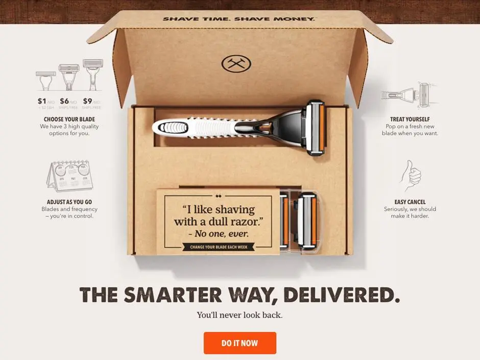 Dollar Shave Club packaging